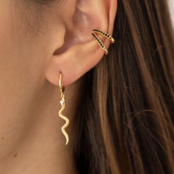 🐍 Insta 18K gold plated snake earrings - Picture 3 of 9